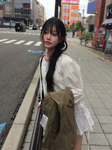 Miao Banding Strap Layered Mini Long Sleeve One Piece