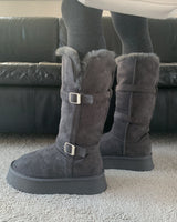 Moufee Fur-Lined Belted Long Ugg Boots