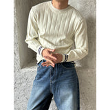 [MUSCLE FIT] LIne round neck knit(3color)