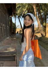 pouch halter strap shirring tube top