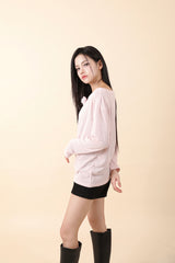 ルーズフィットコサージュニット Pink