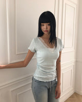 Milke Lace Short Sleeve T-Shirt