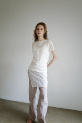 Sheer layered slip, White