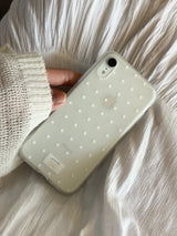 dot phonecase 반투명 도트 땡땡이 케이스 white