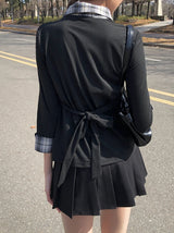 Chefon Button Tennis Wrap Mini Skirt