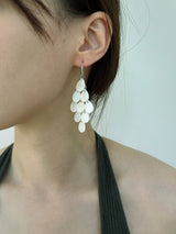 White nacre drop earrings