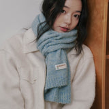 Bubble Boucle Knit Muffler (Aqua)