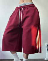 SIDE PINTUCK TRACK BALLOON BERMUDA PANTS ❤🤎🖤🩶🩷6COLOR