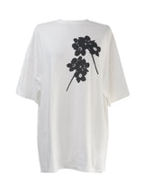 [unisex]フラワープリントオーバーフィット半袖Tシャツ (3color)