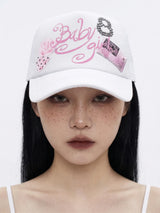 baby girl 8 cap white