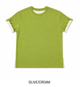 Robben Color Matching Roll-up Short Sleeve T-shirt