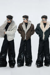 Faux Wolf Fur Puffer Jacket