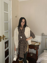Rook Waist Point Check Long Shirt