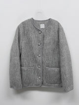 [2oz lining] Hairy wool round jacket