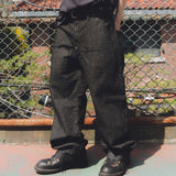 Stripe denim pants / Black