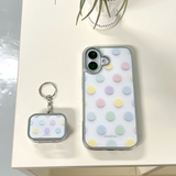 [MADE][Glossy Glass Silver Bumper Case] Pastel Dot 
