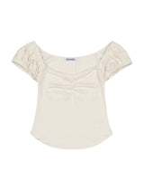 DEAR SHIRRING BUTTON TOP (CREAM)