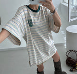 ラッキーストライプオーバーサイズフィット半袖Tシャツ