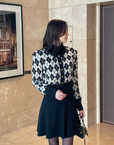 Obel Argyle Puff Knit Cardigan