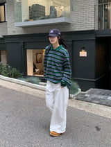 SLAB PINTUCK WIDE JEANS (3C)