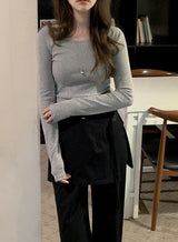 [SHOPPERMADE] Standard U-neck Long Sleeve T-Shirt (5color)