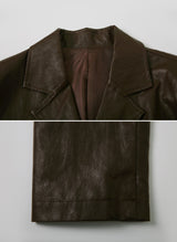 #Simple Leather Overfit Leather Jacket (2color)