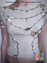 Natural pearl and shell waist chain