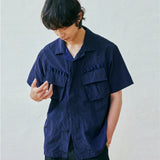 ripstop off duty fatigue shirt navy
