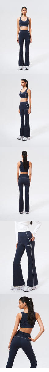 Womens サポートピグメントブーツカットレギンス Navy