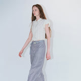 Cargo belted skirt gray