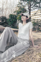 Lace jogger pants (Gray)