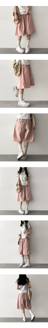 Fine Back Pocket Banding Bermuda Shorts