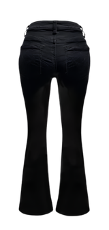 ロング ブーツカット ブラックジーンズ (S~2XL)