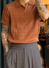S/S Cable Collar Short Sleeve Knit 8COLOR