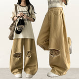 knee damage cutting wide pants