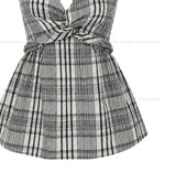 Sov Check Halter Blouse