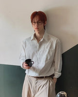 ラヴェル ストライプド ルーズ フィット シャツ