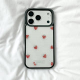 [MADE][Magsafe Glass Bumper Case] Strawberry embroidered knit case Red