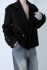 PJ Pea Coat In Black