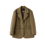 hairy quilting jacket - khaki beige 