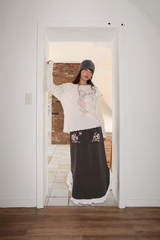 ROSE N STAR POCKET LONG SKIRT CHARCOAL