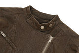 Romy Washed Leather Rider Jacket