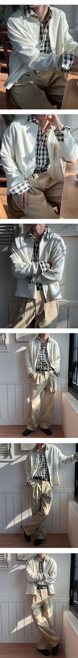 [Unisex] シックチェックオーバーフィットシャツ(3color)
