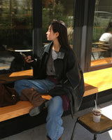 Our Leather Middle Jacket
