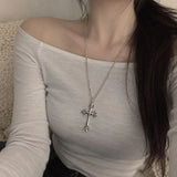 Vintage Gothic Cross Pendant Necklace