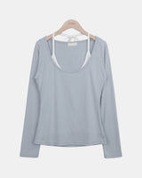 Eve Halter Layered Long-Sleeve T-Shirt