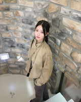 Double button short trench jacket