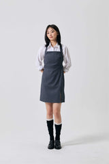 ASTRAL BUCKLE MINI DRESS / CHARCOAL