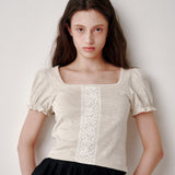 Lace Puff T-shirt (Grey)