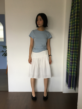 Marine button midi skirt (3color)